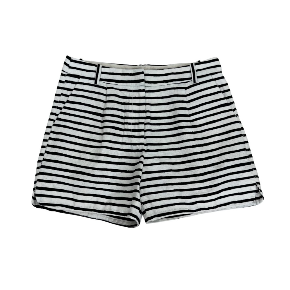 J. Crew Factory Black Striped Preppy White Cotton Dressy Summer Shorts Size 4